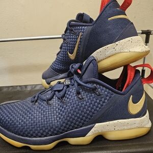 Nike Mens Shoes Lebron 14 Midnight Navy/Metallic Gold